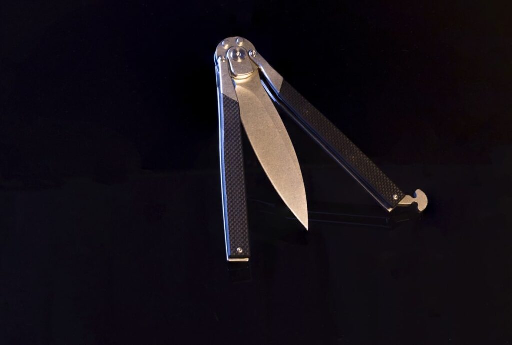 A typical butterfly switchblade knife