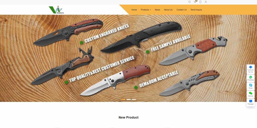 screenshot of Waikinco knives