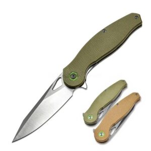 OEM Liner Lock Knife Micarta Handle (3.54 Inch 14C28N Blade) KKFK00010