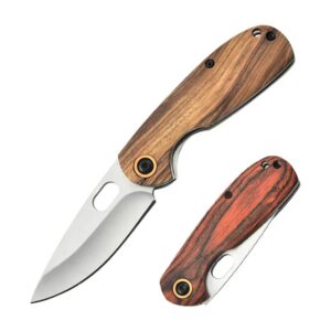 OEM Liner Lock Knife Wood Handle (2.76 Inch 3Cr13 Blade) KKFK00012