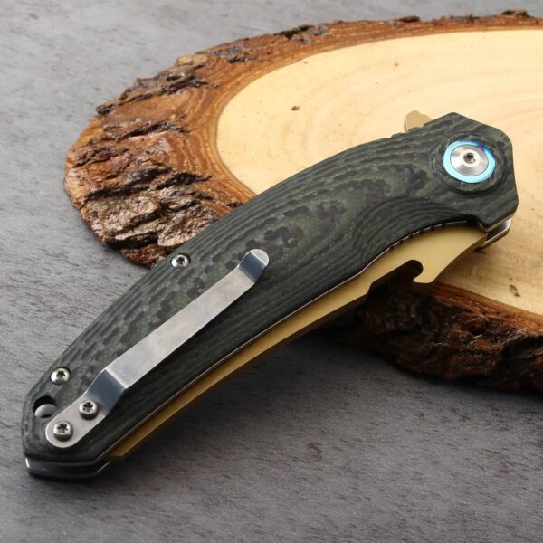 OEM Liner Lock Knife Fused Carbon Fiber + G10 Handle (3.82 Inch D2 Blade) KKFK00035 - Image 3