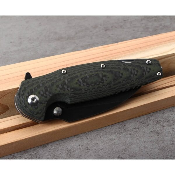 OEM Liner Lock Knife Fused Carbon Fiber + G10 Handle (3.43 Inch 14C28N Blade) KKFK00036 - Image 3