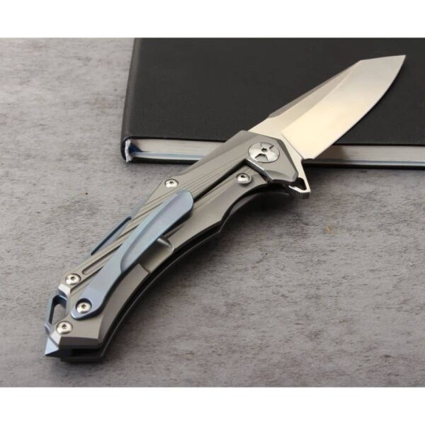 OEM Frame Lock Knife TC4 Titanium Handle (3.74 Inch D2 Blade) KKFK00062 - Image 5