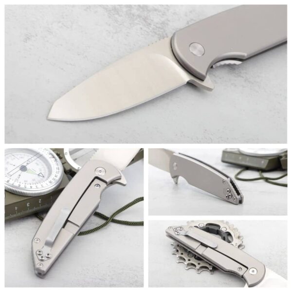 OEM Frame Lock Knife TC4 Titanium Handle (3.19 Inch D2 Blade) KKFK00068 - Image 3