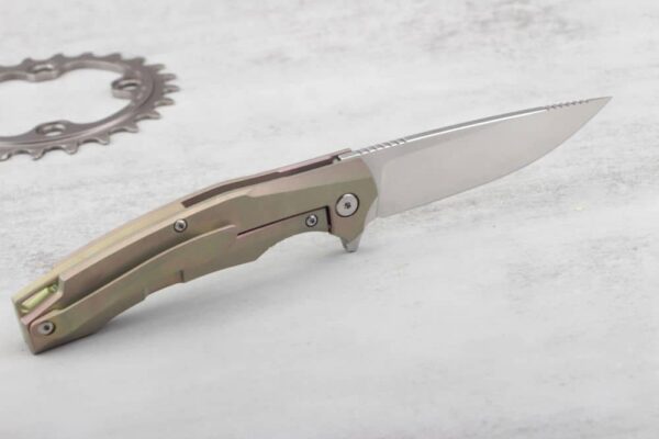 OEM Frame Lock Knife TC4 Titanium Handle (3.54 Inch D2 Blade) KKFK00069 - Image 4