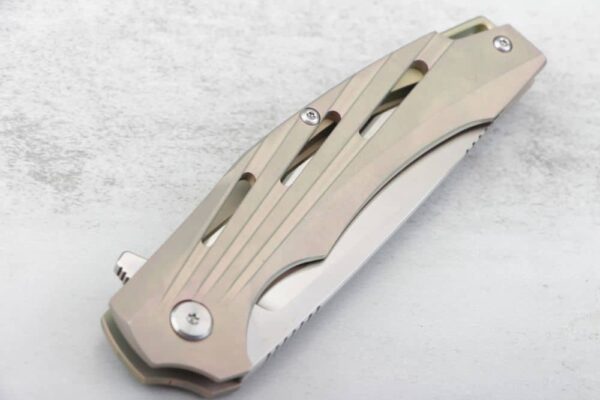 OEM Frame Lock Knife TC4 Titanium Handle (3.54 Inch D2 Blade) KKFK00069 - Image 2