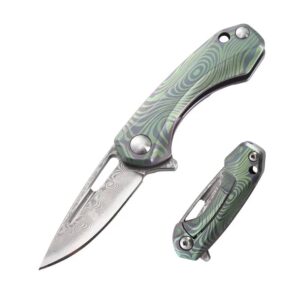 OEM Frame Lock Knife Titanium Alloy Handle (1.57 Inch Damascus Blade) KKFK00097