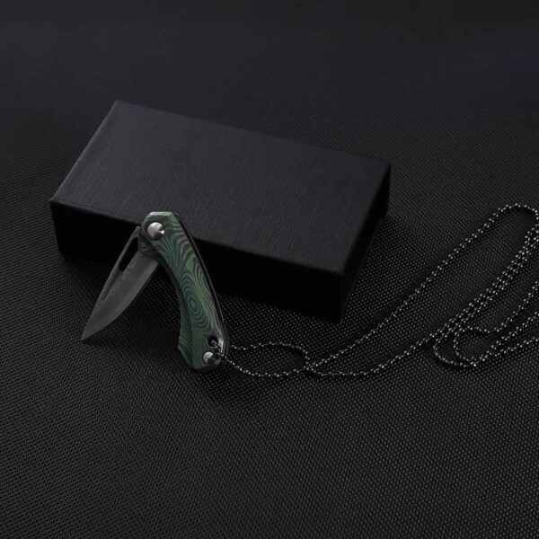 OEM Frame Lock Keychain Knife Titanium Alloy Handle (1.57 Inch Damascus Blade) KKFK00097 - Image 4