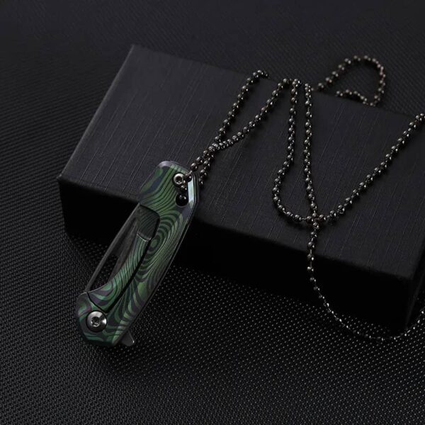 OEM Frame Lock Keychain Knife Titanium Alloy Handle (1.57 Inch Damascus Blade) KKFK00097 - Image 5