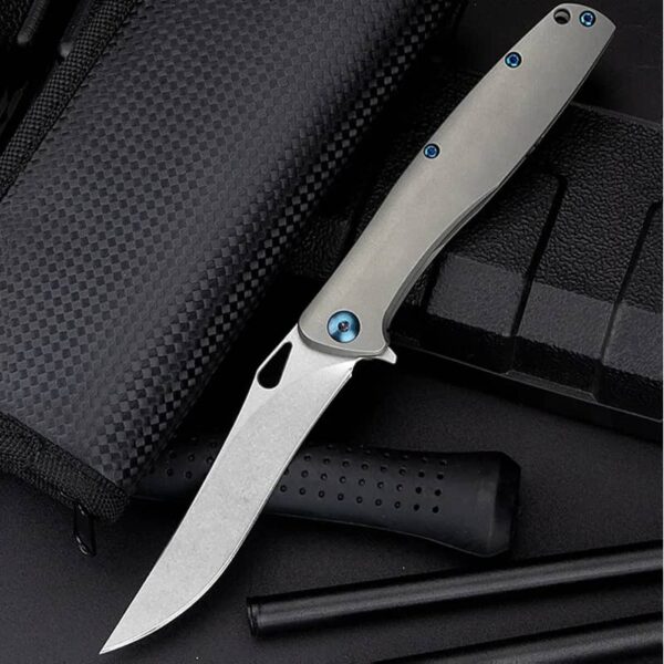 OEM Frame Lock Knife Titanium Alloy Handle (3.70 Inch M390 Blade) KKFK00098 - Image 2