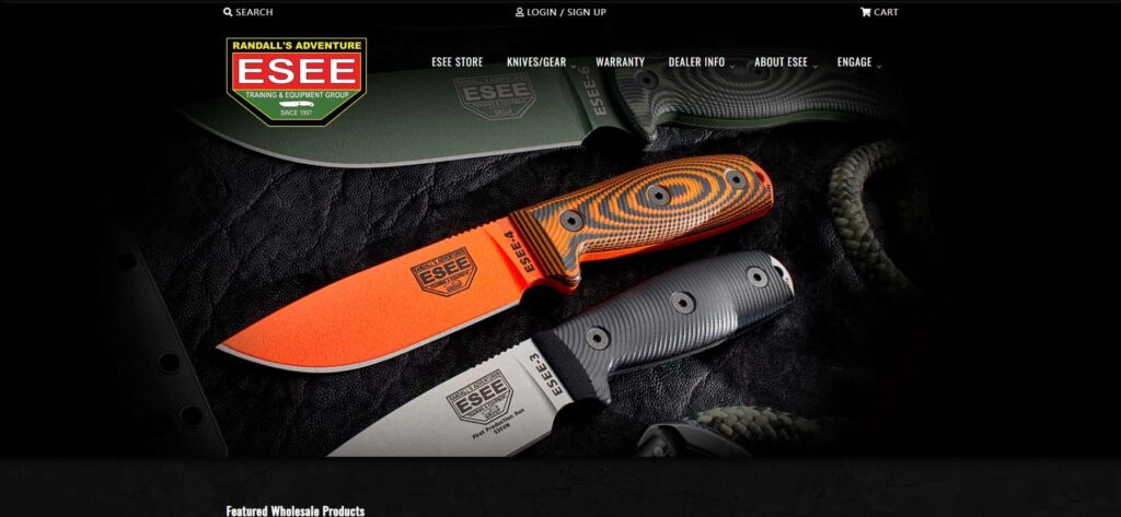 screenshot of ESEE knives