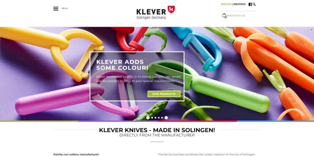 screenshot of klever knives