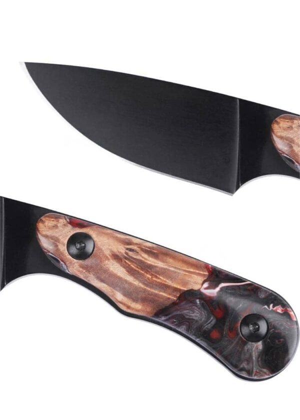 OEM Fixed Blade Knife Stabilized Wood Handle (2.76 Inch 8Cr14MoV Blade) KKFB00029 - Image 2