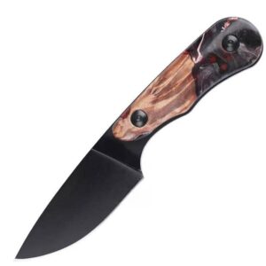 OEM Fixed Blade Knife Stabilized Wood Handle (2.76 Inch 8Cr14MoV Blade) KKFB00029