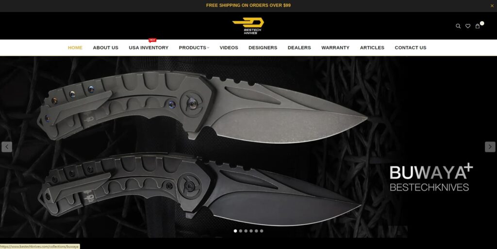 main page of bestech knives