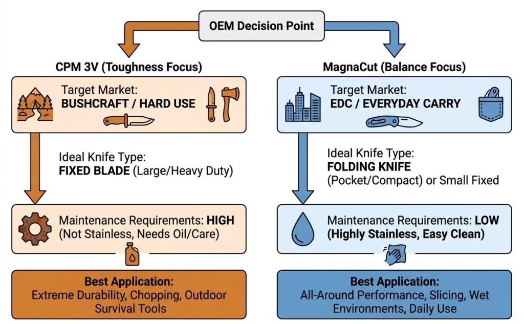 CPM 3V vs. MagnaCut OEM Selection Guide