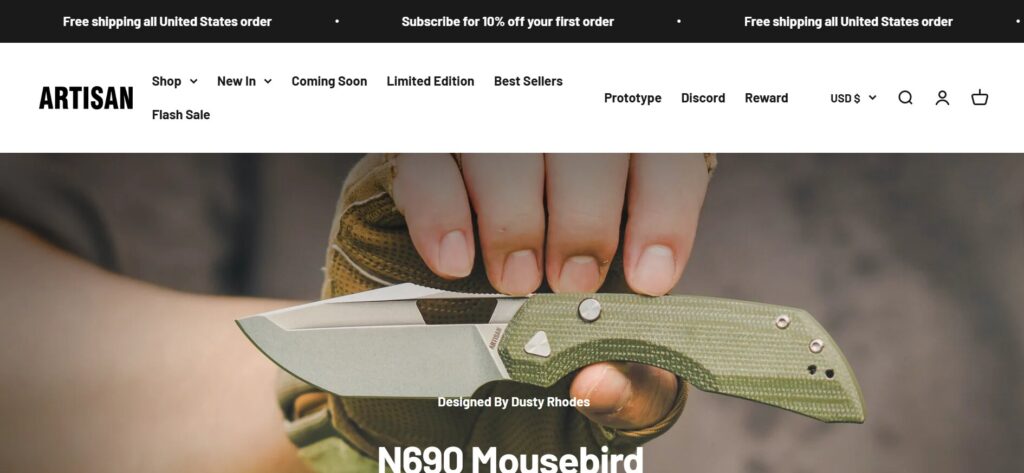 Artisan Cutlery CJRB Best for Design-Focused OEM Knives